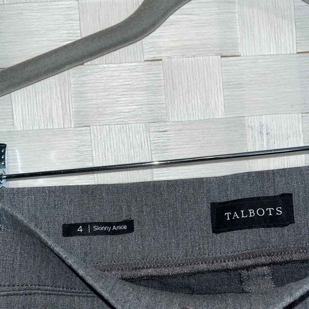 Talbots Women’s Pull On Skinny Ankle Pants Size 4 Grey Gray Classic Slim Fit - Picture 4 of 7